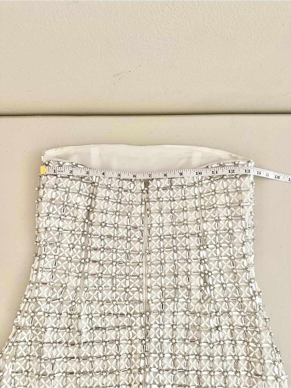 NWT Ramy Brook Harper Beaded Strapless Mini Dress Ivory Silver 6 Bridal $1095 - Picture 6 of 11